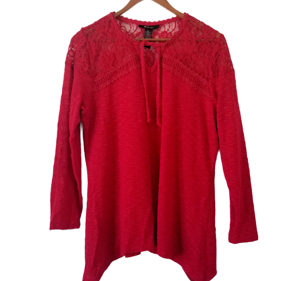 Style & Co. blouse - top with lace and 3/4 sleeve - Size L